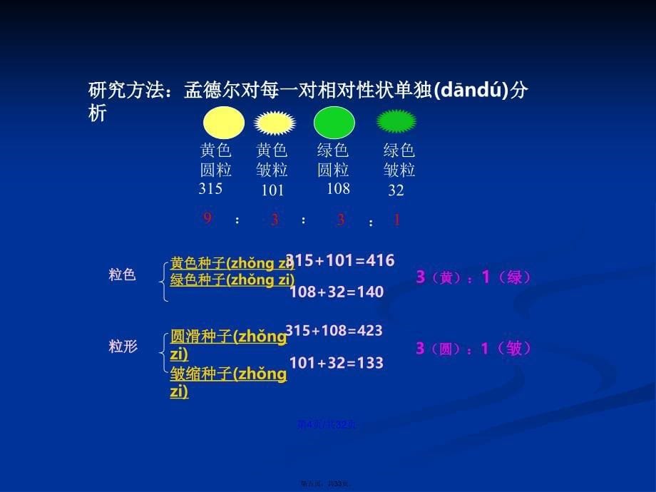 复习目标阐明孟德尔的两对相对性状的杂交实验过程以及对学习教案_第5页