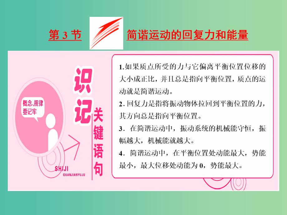 山东省专用2018-2019学年高中物理第十一章机械振动第3节简谐运动的回复力和能量课件新人教版选修3 .ppt_第1页