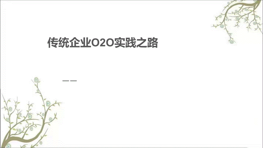 传统企业店铺O2O合作解决方案课件_第1页