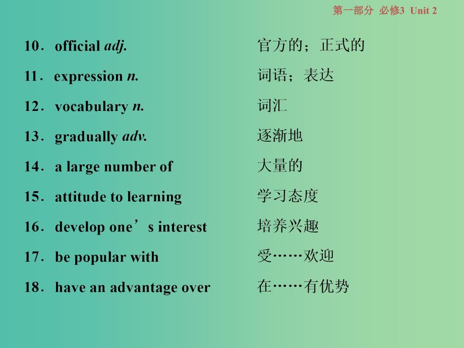 江苏版2019届高考英语一轮复习第一部分基醇点聚焦Unit2Language课件牛津译林版必修3 .ppt_第3页