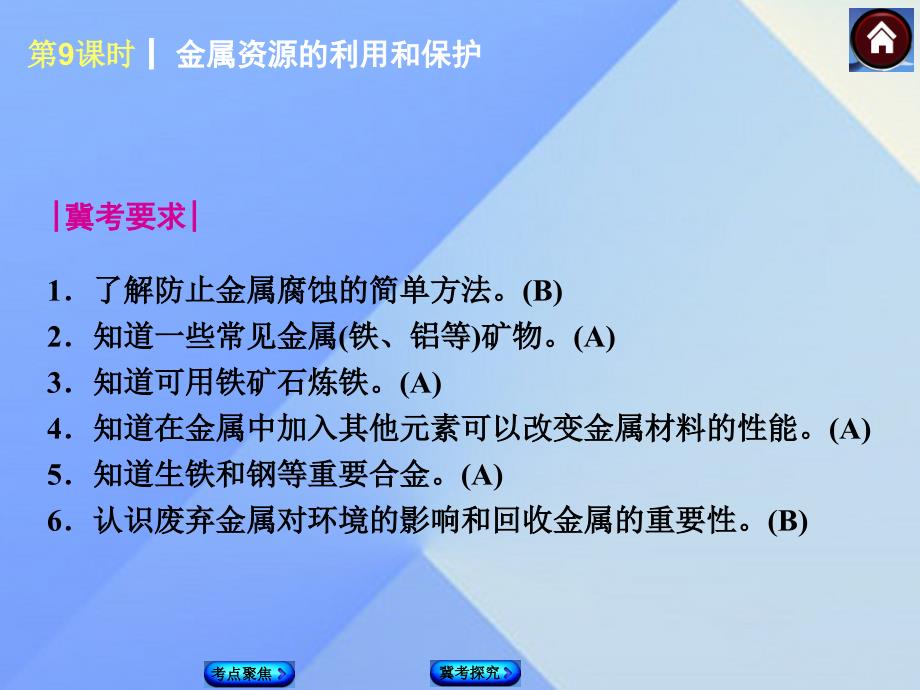 河北省石家庄市第三十一中学2023年中考化学 第9课时《金属资源的利用和保护》复习课件_第3页