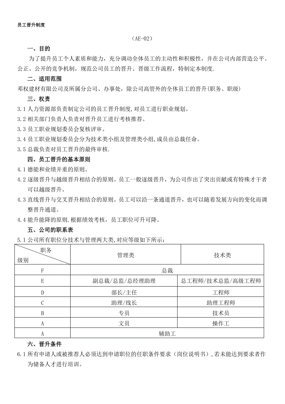 员工晋升制度(格及流程)_第1页