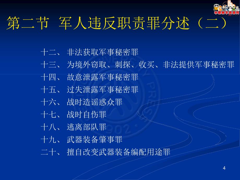 刑法总论北大版课件：第0章 军人违反职责罪_第4页