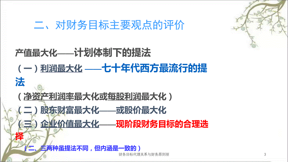 财务目标代理关系与财务原则丽课件_第3页