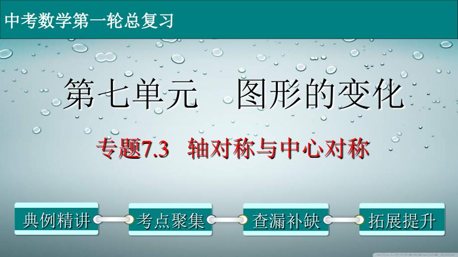 (经典版)中考数学一轮考点复习精品课件专题7.3 轴对称与中心对称 (含解析)_第1页