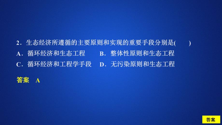 2020生物同步导学人教选修三课件：专题5　生态工程 5.1 课时精练_第3页