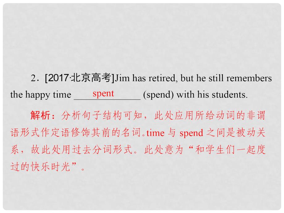 高考英语一轮复习 第二部分 重点语法突破 专题一 有提示词填空 第五讲 非谓语动词课件 新人教版_第4页