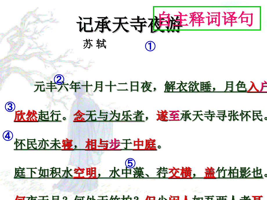 人教版八年级语文上册六单元阅读27短文两篇记承天寺夜游研讨课件33_第2页