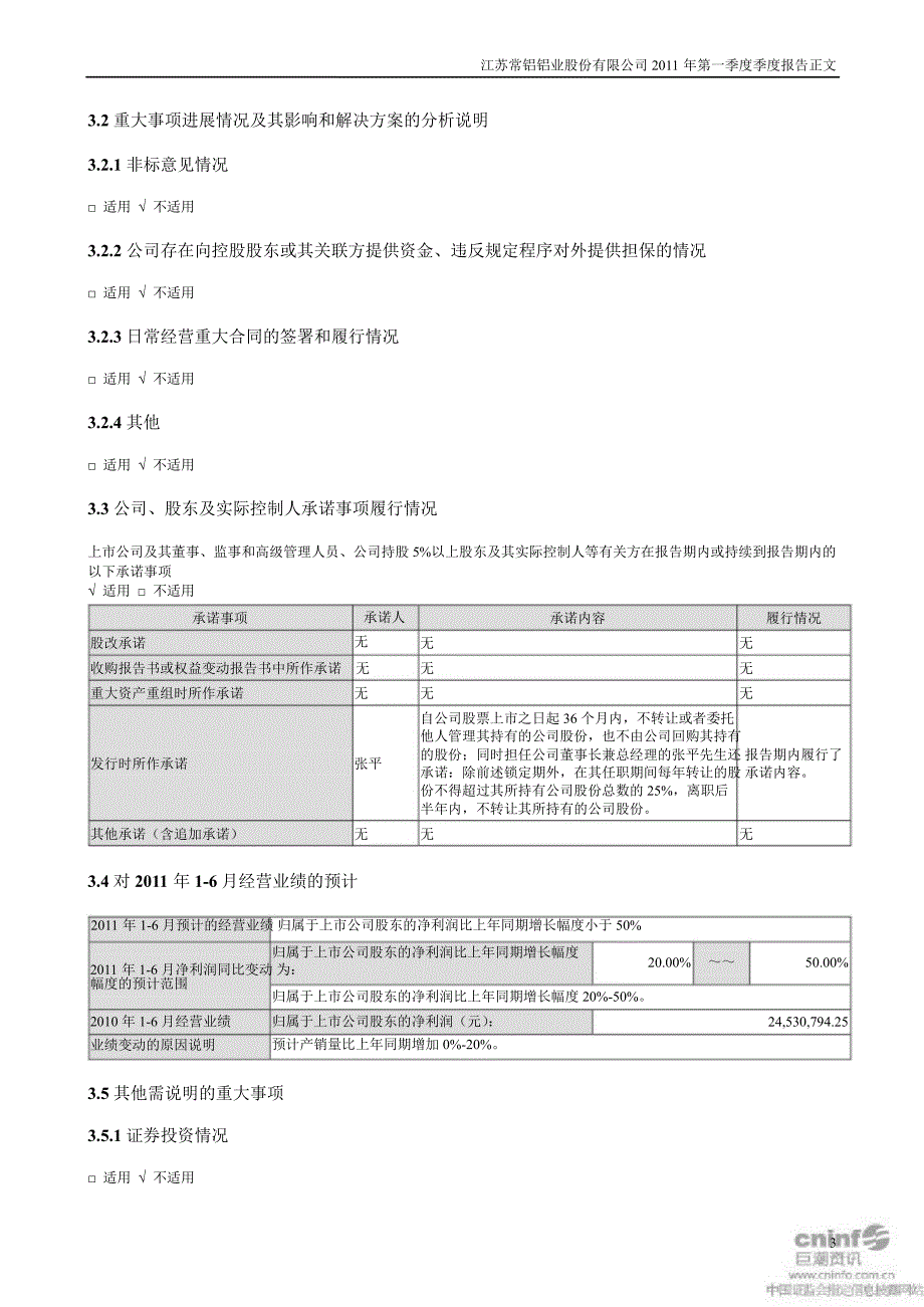 常铝股份：第一季度报告正文_第3页