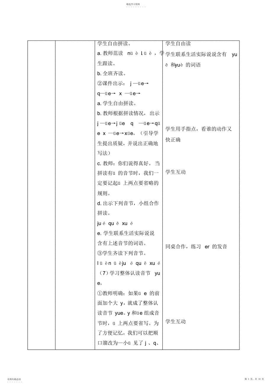 2022年部编版小学语文一年级上册11ie-ue-er课堂教学--名师教案_第5页