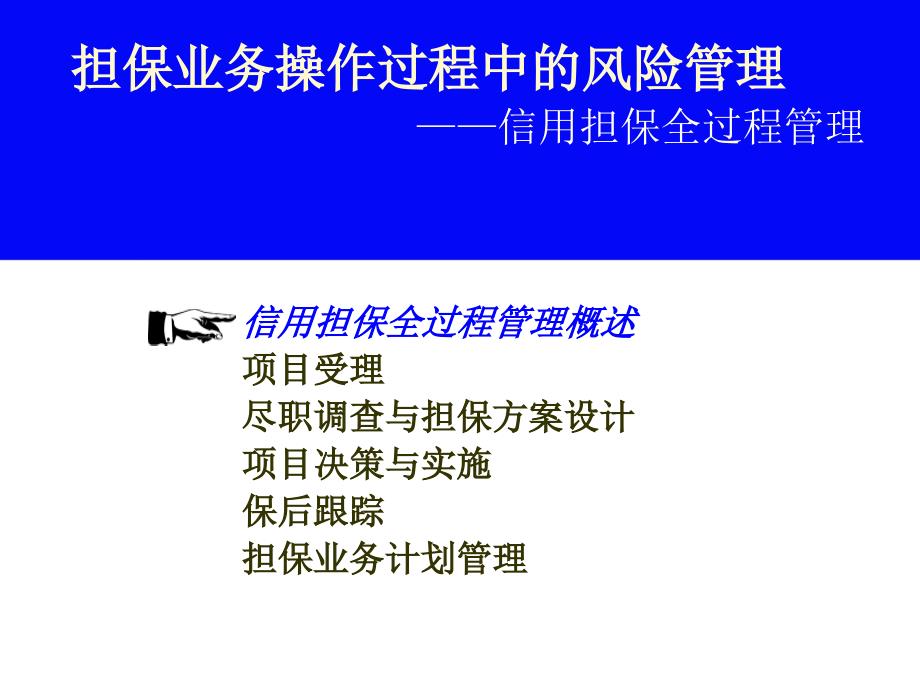 担保业务操作过程中的风险管理——信用担保全过程管理_第3页