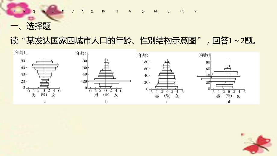 高考地理大一轮复习 第2章 城市与环境 专项突破练8 人口与城市课件 湘教版必修_第2页