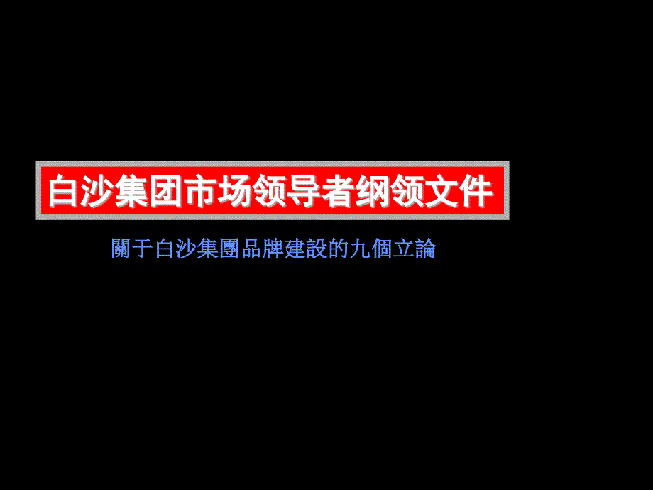 白沙集团市场领导者纲领文件_第1页