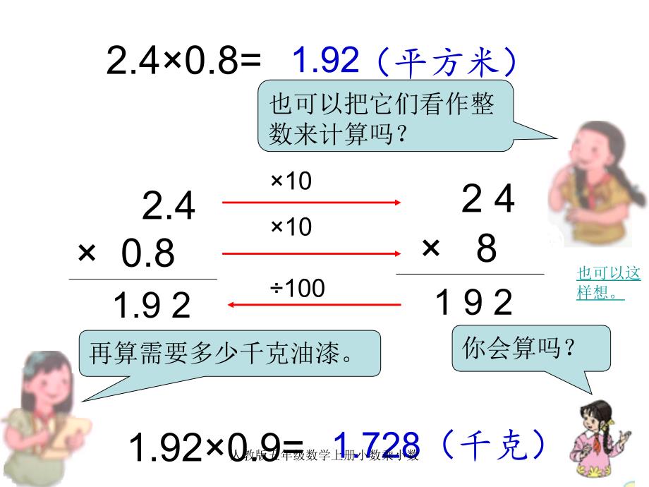 人教版五年级数学上册小数乘小数_第4页