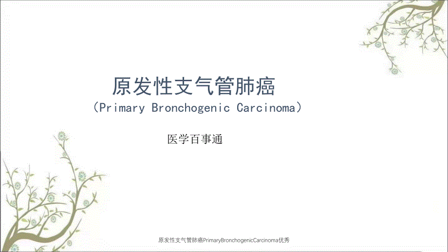 原发性支气管肺癌PrimaryBronchogenicCarcinoma优秀_第1页