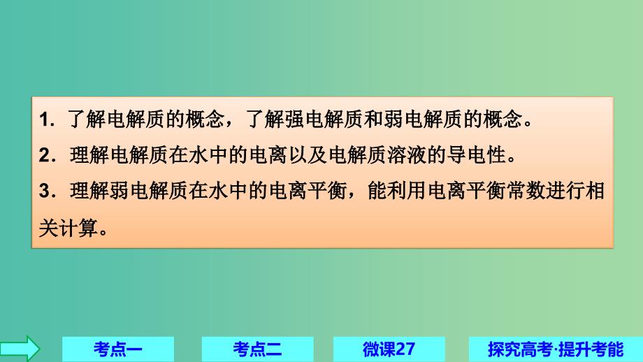 2019高考化学大一轮复习 第八章 水溶液中的离子平衡 第27讲 弱电解质的电离课件 鲁科版.ppt_第2页