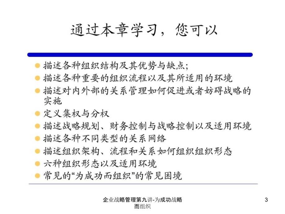 企业战略管理第九讲为成功战略而组织课件_第3页