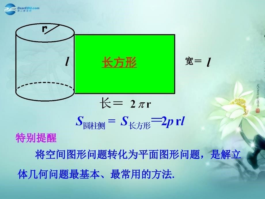 【全程复习方略】高中数学 第1章 7.1 柱、锥、台的侧面展开与面积课件 北师大版必修2_第5页