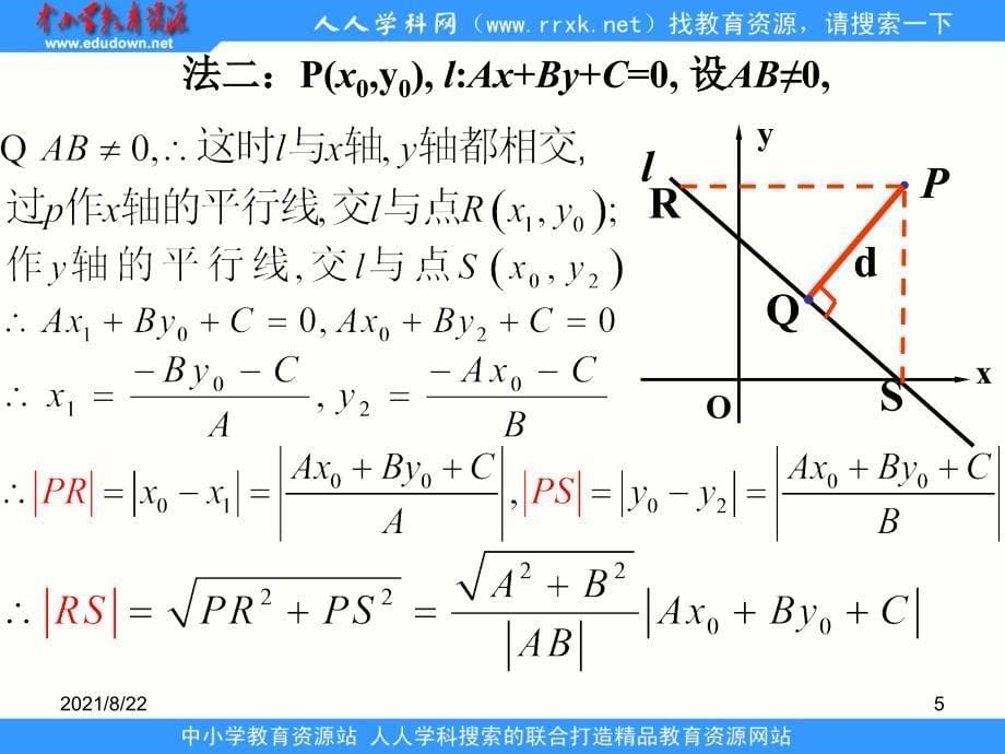 中职数学基础模块下册《点到直线的距离》1推荐课件_第5页