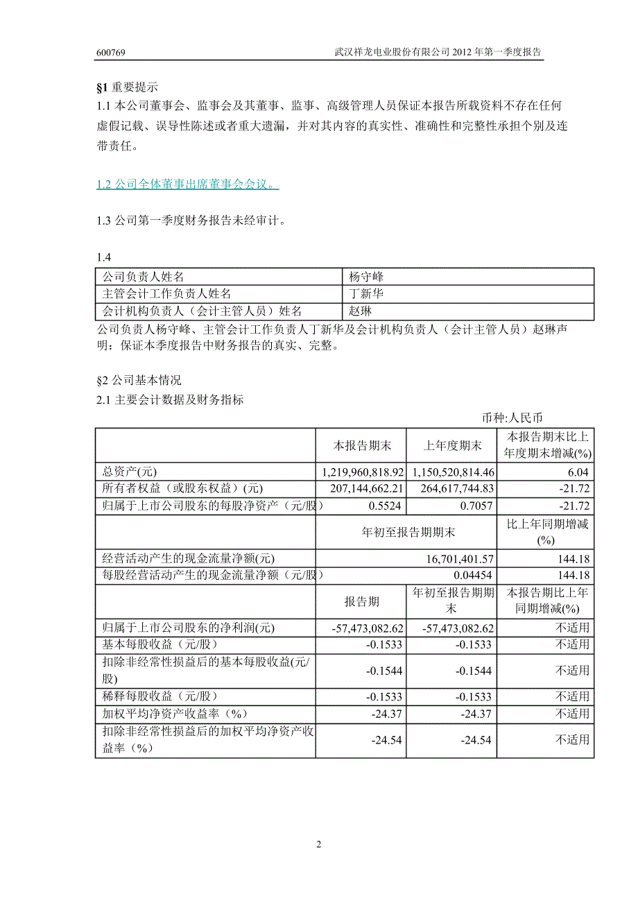 600769 ST祥龙第一季度季报_第3页