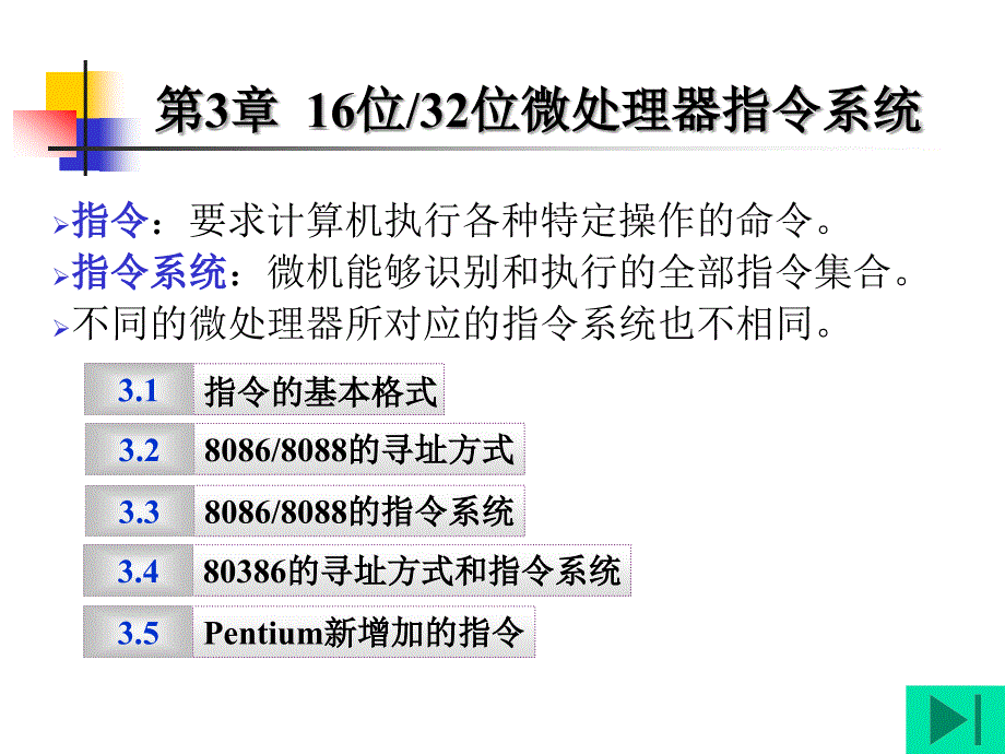 微型计算机原理及应用课件：第3章 16位32位微处理器指令系统_第1页