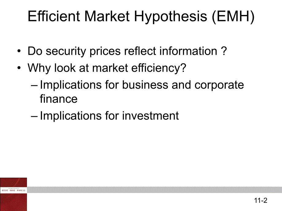 投资学英文课件：Chap011 The Efficient Market Hypothesis_第2页