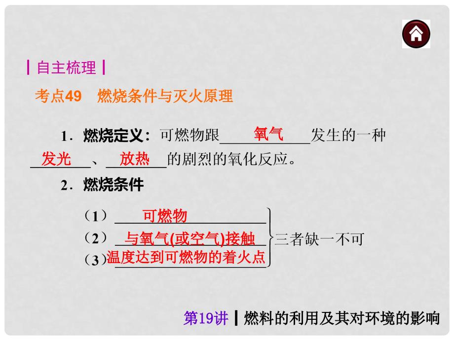 中考化学总复习 第19讲 燃料的利用及其对环境的影响课件课件（自主梳理+热身反馈+典例分析+名师预测）_第2页