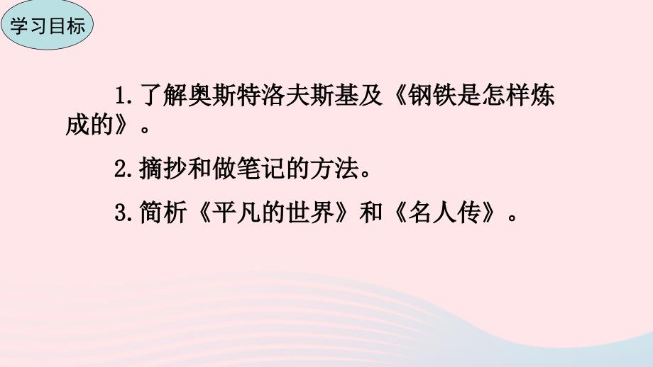 最新八年级语文下册第六单元名著导读钢铁是怎样炼成的摘抄和做笔记教学课件新人教版新人教版初中八年级下册语文课件_第2页