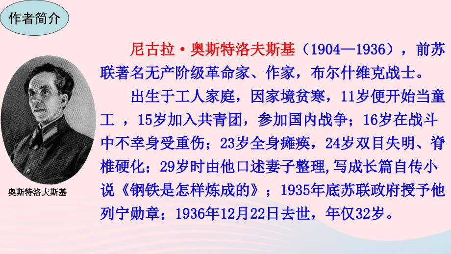 最新八年级语文下册第六单元名著导读钢铁是怎样炼成的摘抄和做笔记教学课件新人教版新人教版初中八年级下册语文课件_第4页