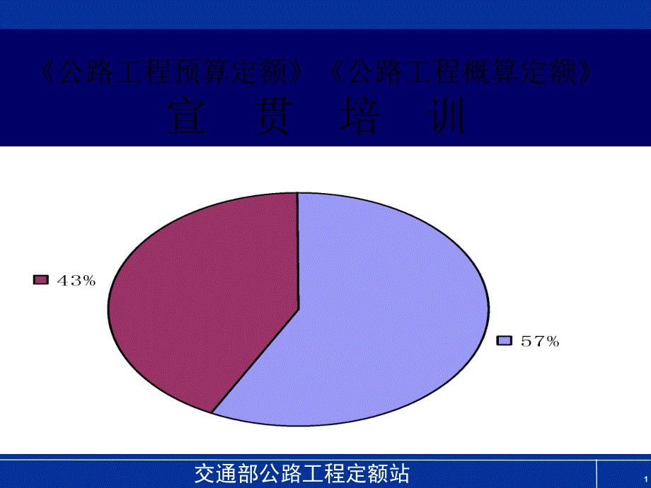 公路工程概预算定额宣贯培训讲稿_第1页