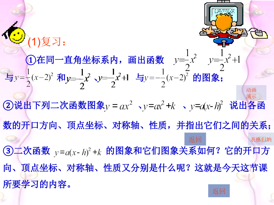 福建省泉港三川中学九年级数学下册272二次函数yaxh2k的图像和性质课件华东师大版_第2页