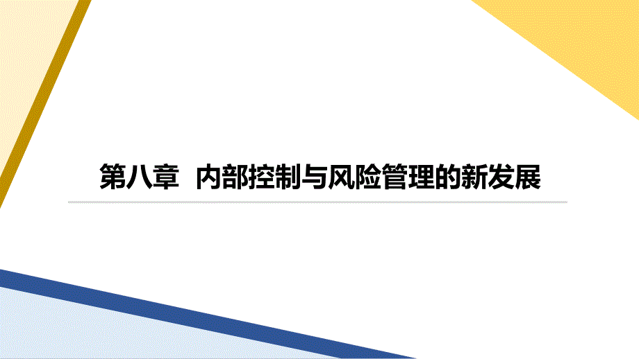 高教社2023内部控制与风险管理教学课件第8章_内部控制与风险管理的新发展_第1页