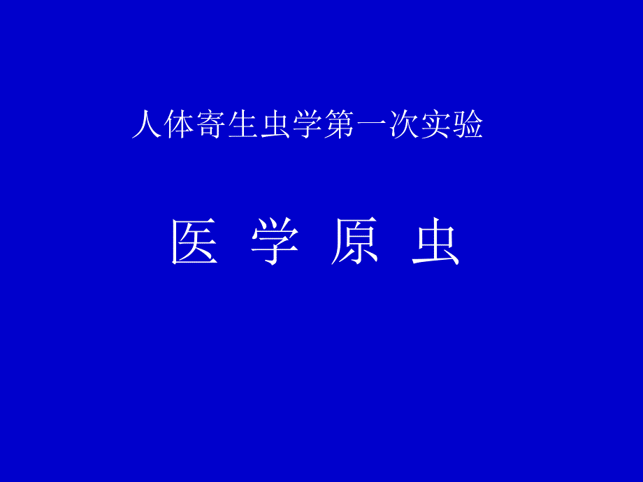 人体寄生虫学实验医学原虫实验课ppt课件_第1页