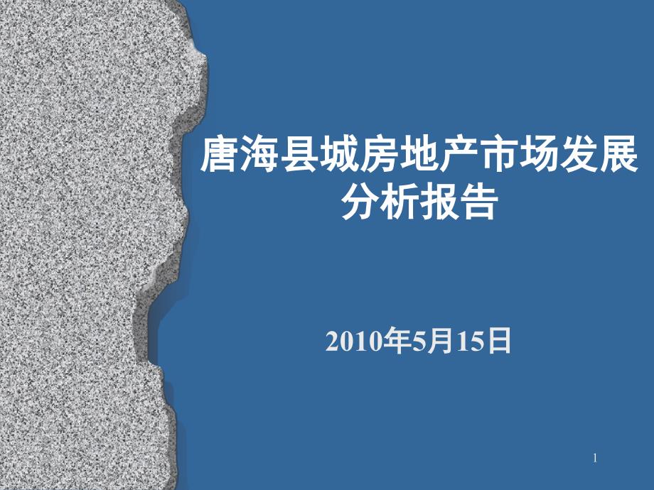 唐海房地产发展报告PPT课件_第1页