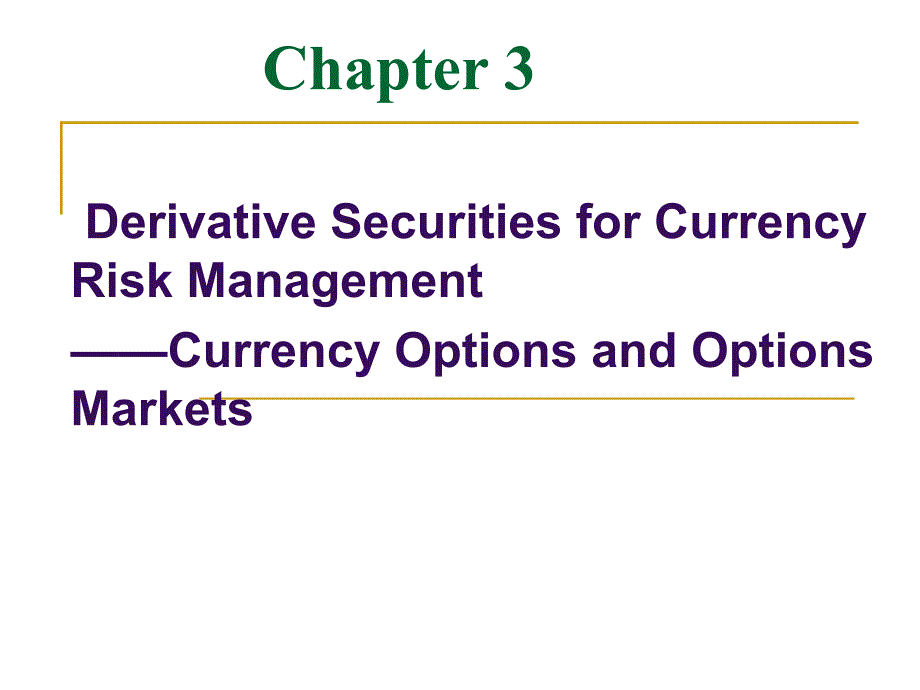 用于汇率风险管理的衍生产品：货币期权与期权市场_第1页