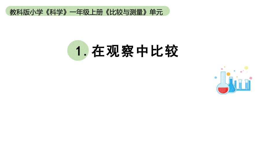 小学科学教科版一年级上册第二单元1《在观察中比较》教学课件（2023秋新课标版）_第1页