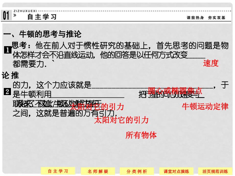 高中物理 6.2《太阳与行星间的引力》同步课件2 新人教版必修2_第4页