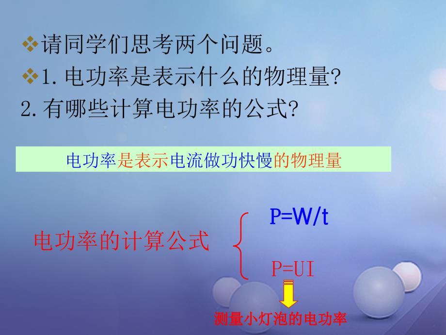 海南省九年级物理全册 18.3 测量小灯泡的电功率课件 新版新人教版_第2页