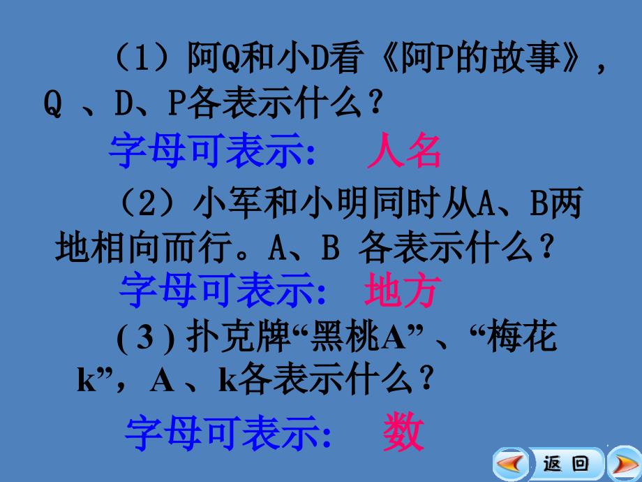 五年级上册数学课件4.1简易方程用字母表示数沪教版共21张PPT_第4页