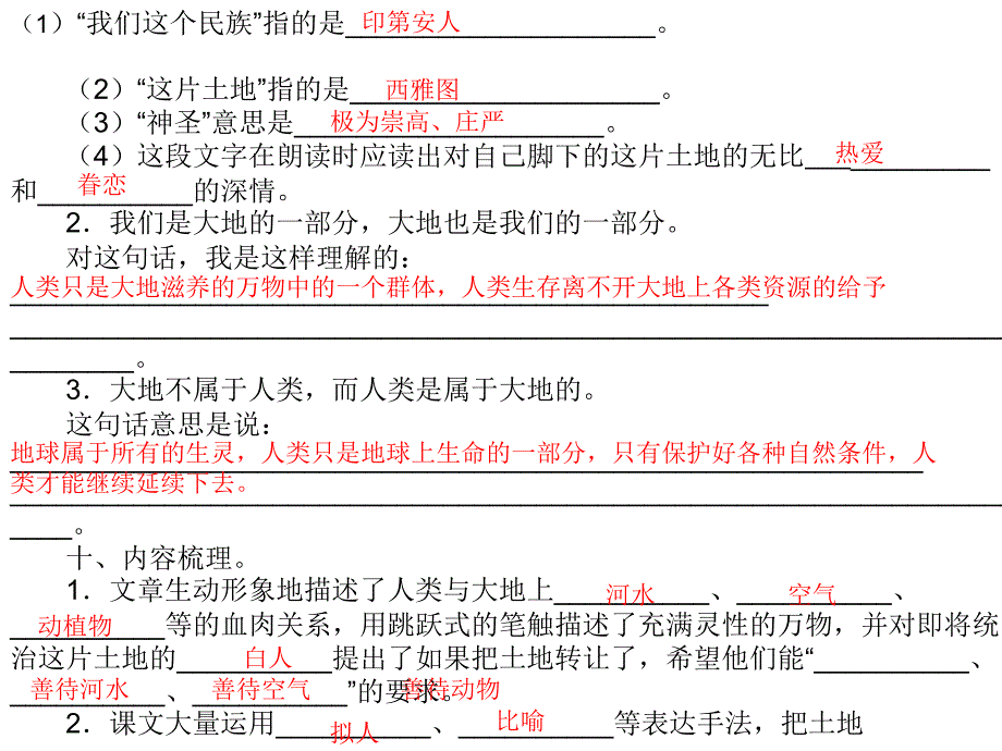 人教版六年级语文《这片土地是神圣的》15课练习.ppt_第3页