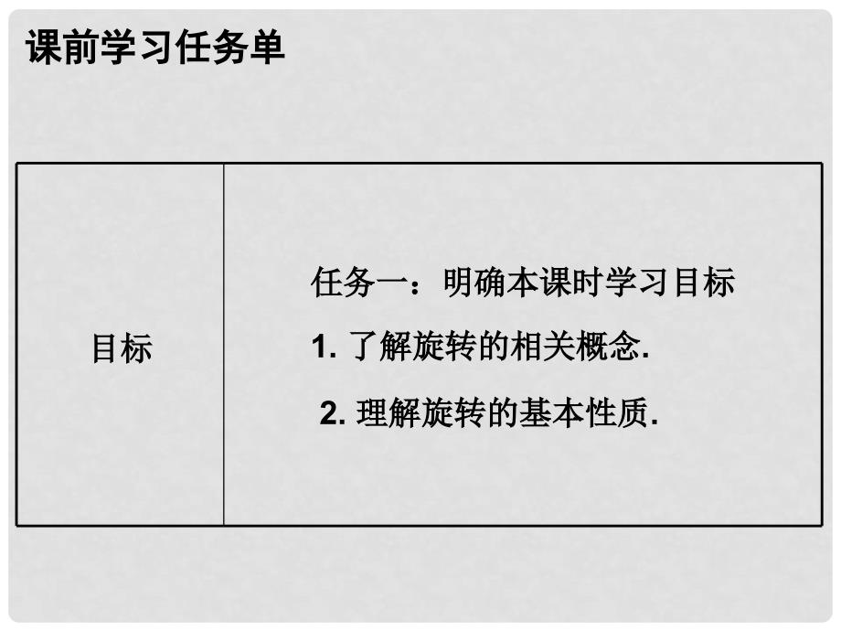 九年级数学上册 第二十三章 旋转 第29课时 旋转的概念及性质（小册子）课件 （新版）新人教版_第2页