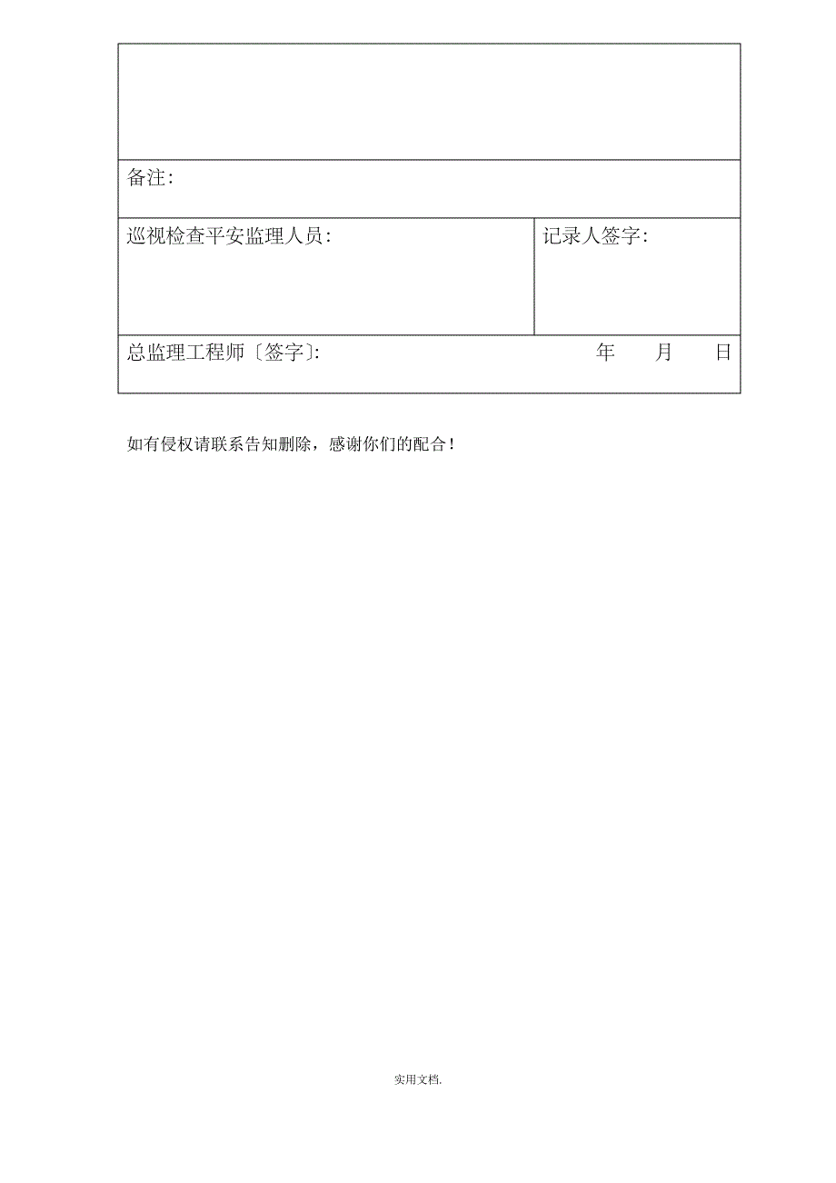 危险性较大分部分项工程安全监理巡视检查记录表2_第2页