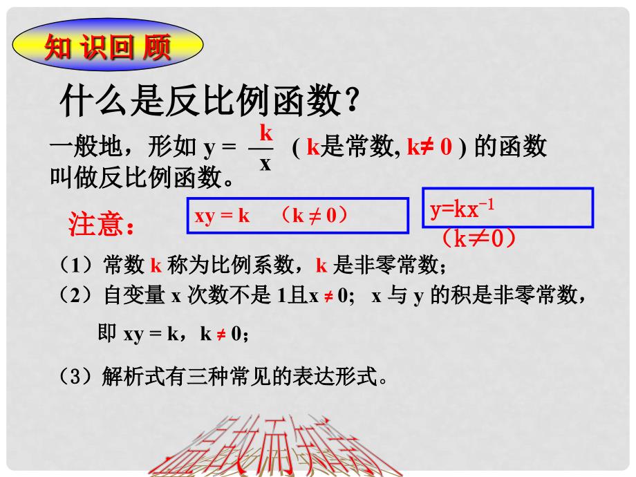 吉林省油田第二中学九年级数学上册《反比例的性质》课件 新人教版_第2页