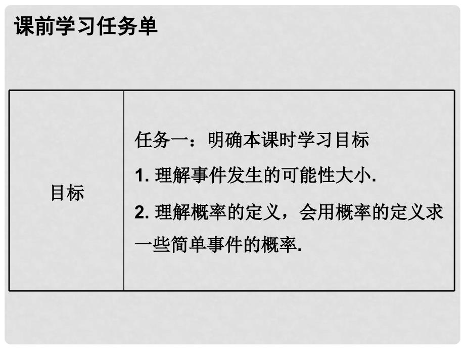 九年级数学上册 第二十五章 概率初步 第53课时 概率的意义（小册子）课件 （新版）新人教版_第2页