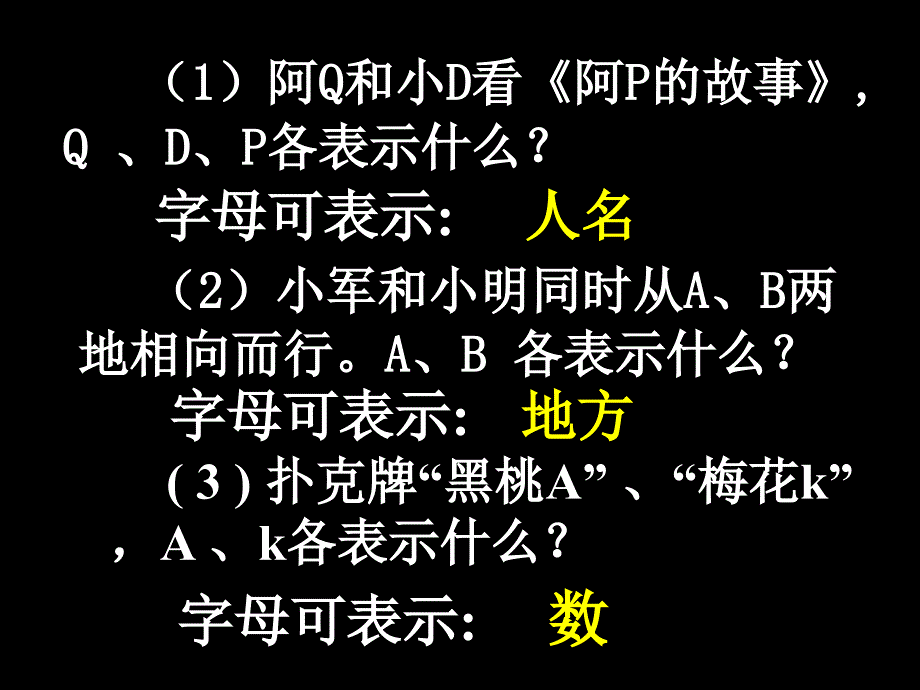 人教版五年级数学上册用字母表示数课件_第4页