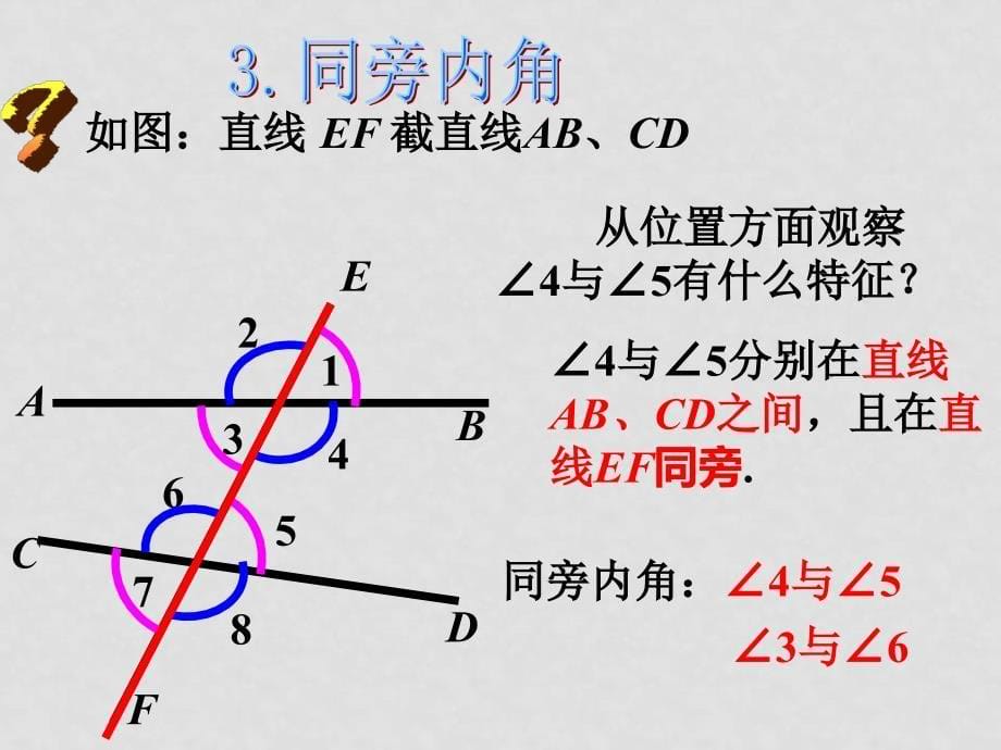 七年级数学下册 10.1同位角课件1_第5页