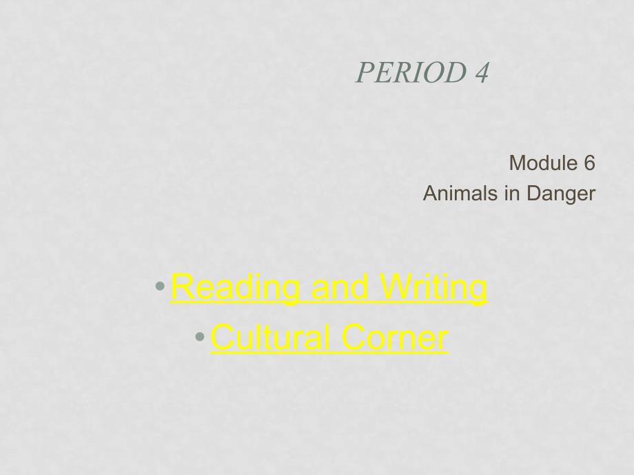 高中英语：Module6 reading and writing ,cultural corner课件（外研版必修5）_第1页