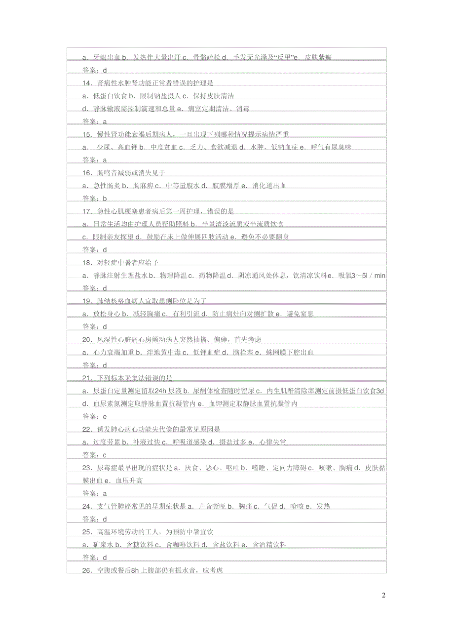 初级护师考试历年真题及答案_第2页