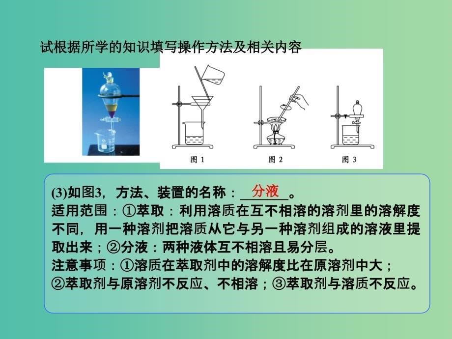 高考化学一轮复习 10.6热点突破 物质分离和提纯的常用物理方法课件.ppt_第5页