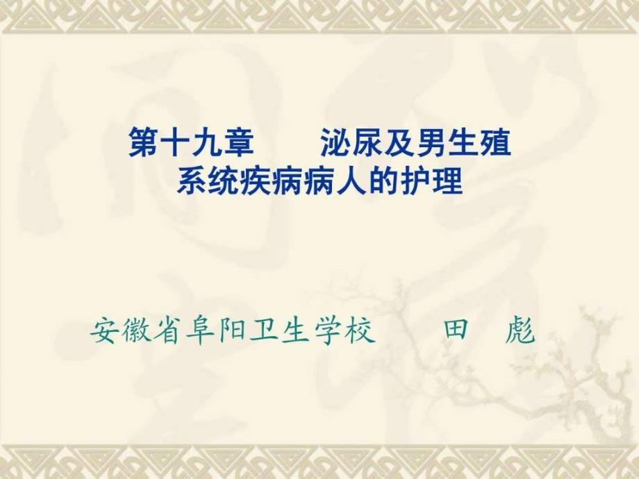 【学习课件】第十九章泌尿及男生殖系统疾病病人的护理_第1页